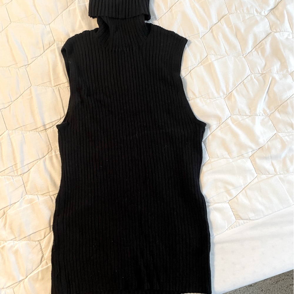 Express sleeveless black turtleneck sweater